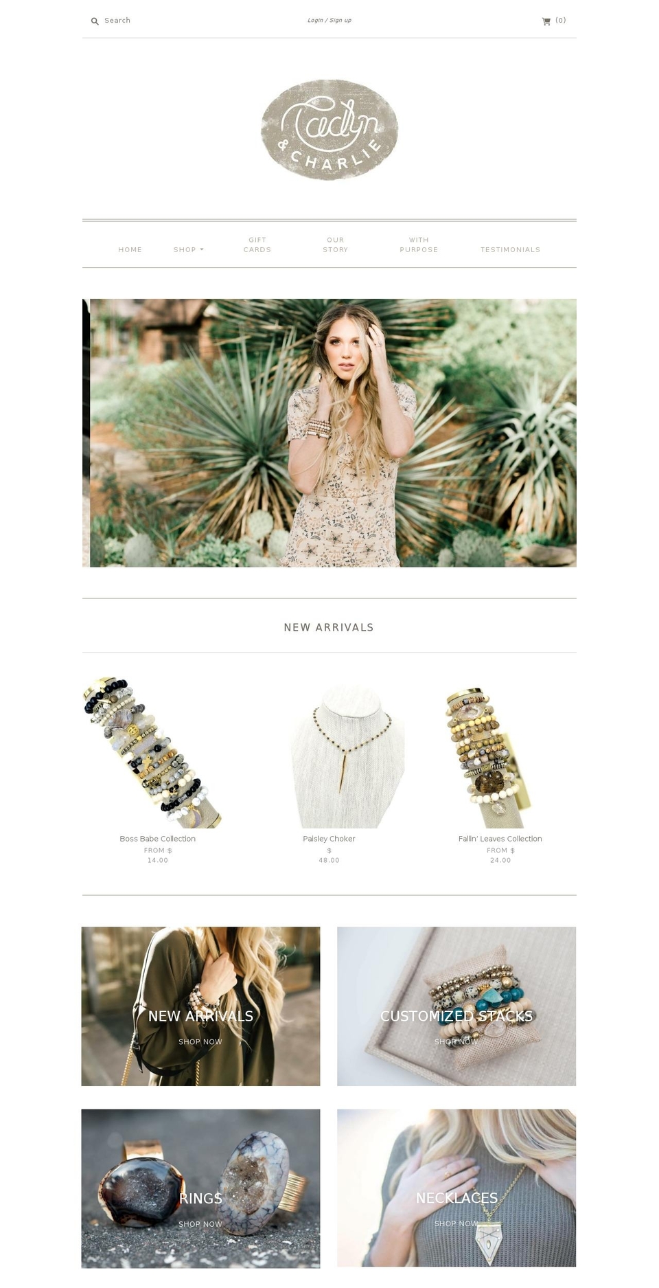 Current Theme Shopify theme site example cadynandcharlie.com