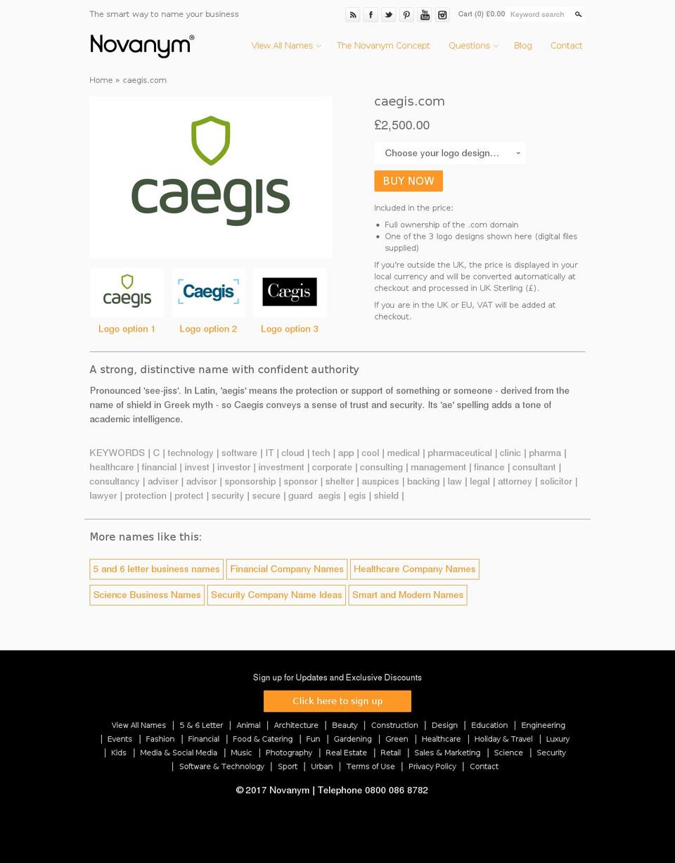 caegis.com shopify website screenshot