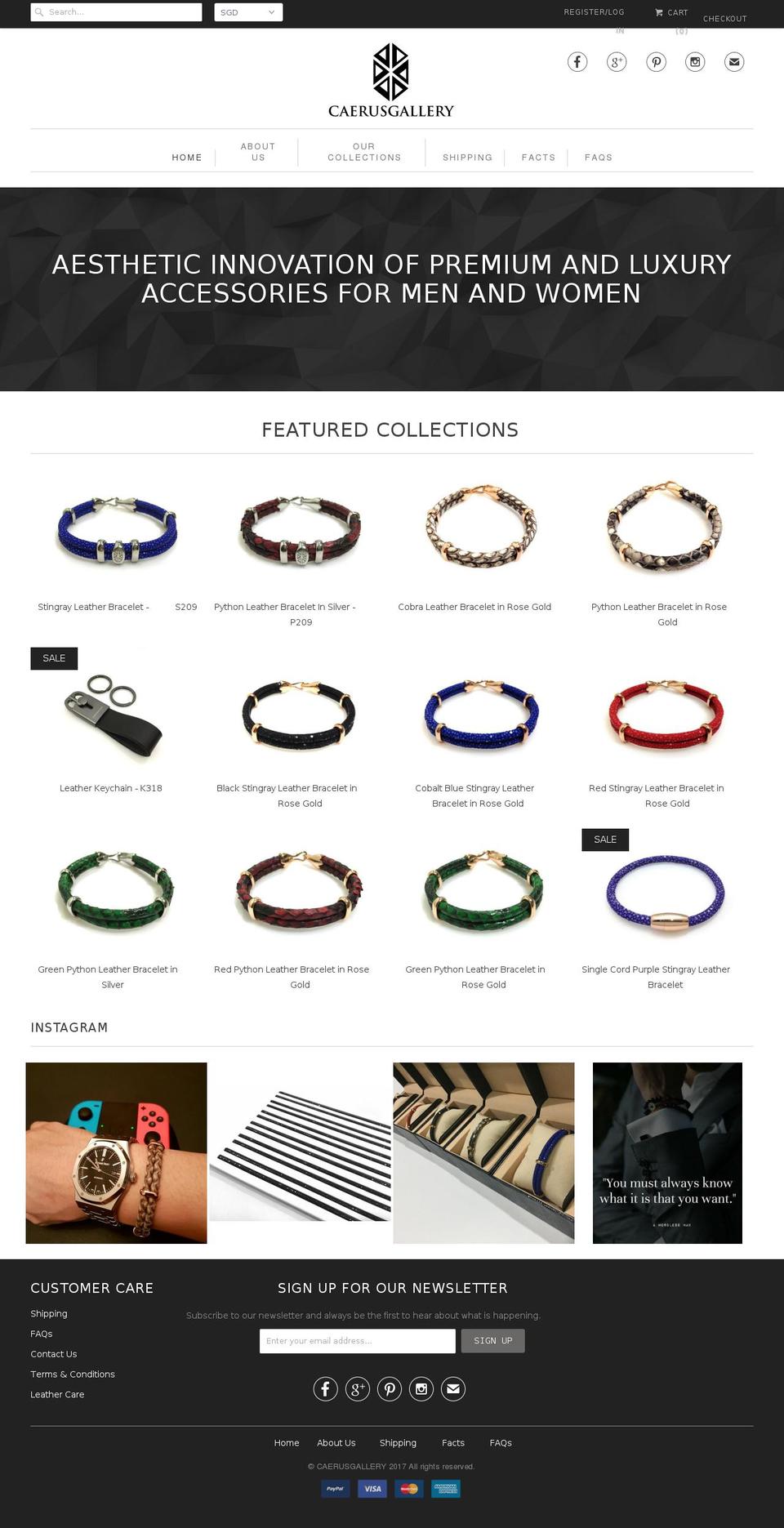 caerusgallery.com shopify website screenshot
