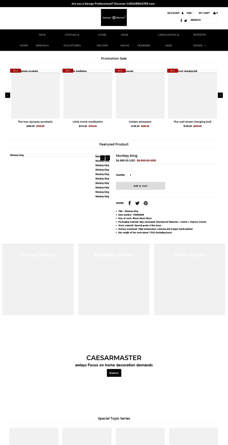 caesarmaster.com — Shopify storefront screenshot
