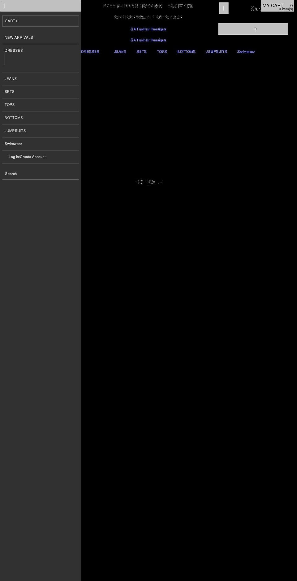 cafashionstore.com shopify website screenshot