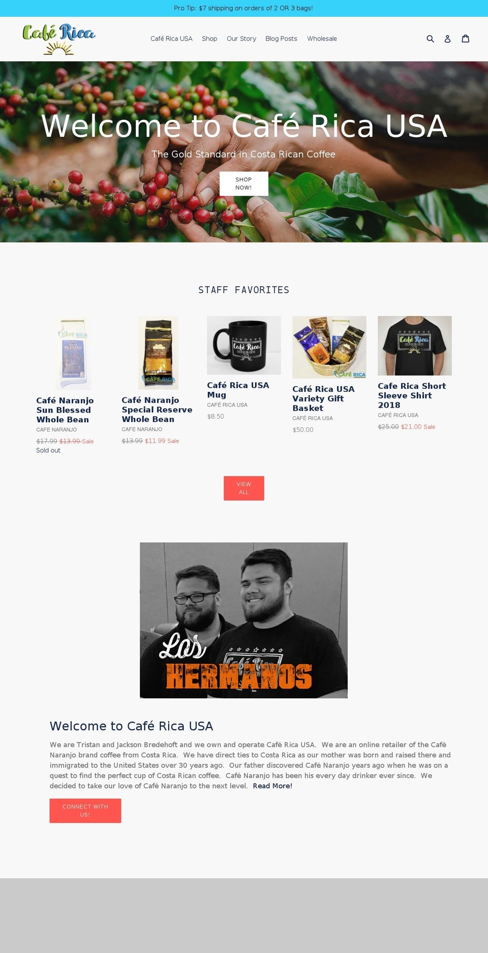 cafe-rica.com shopify website screenshot