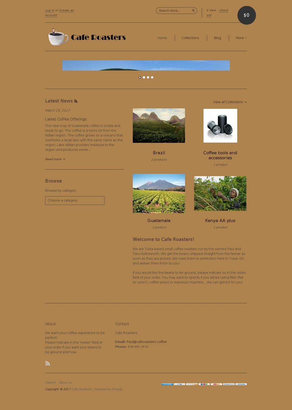 cafe-roasters.com shopify website screenshot