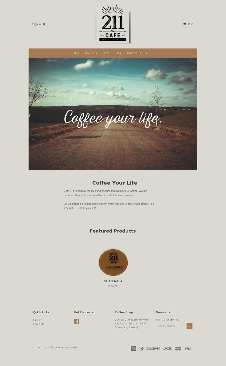 cafe211.com shopify website screenshot