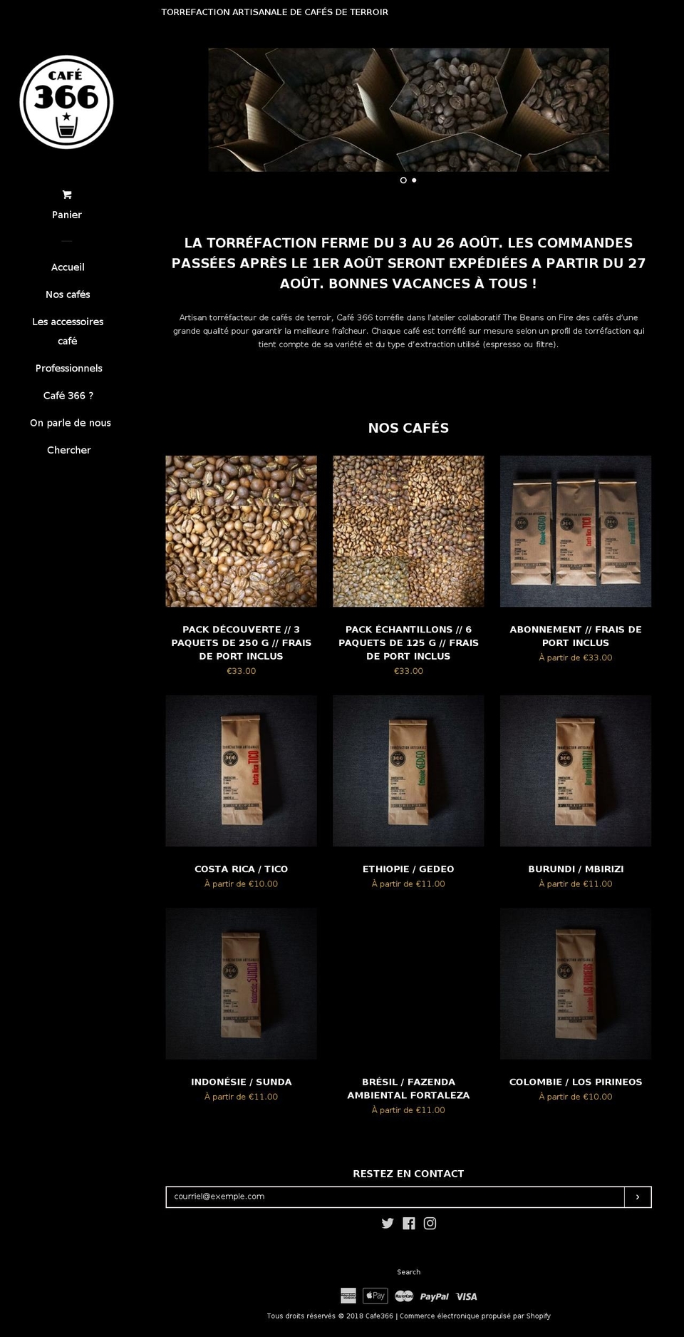 cafe366.com — Shopify storefront screenshot