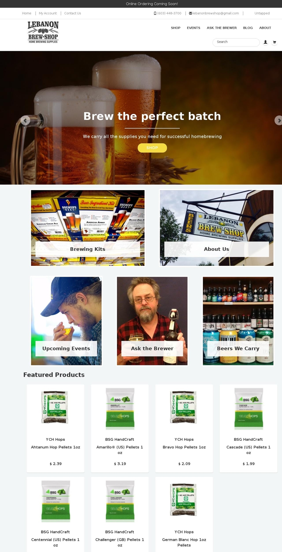 cafeandhomebrew.com shopify website screenshot