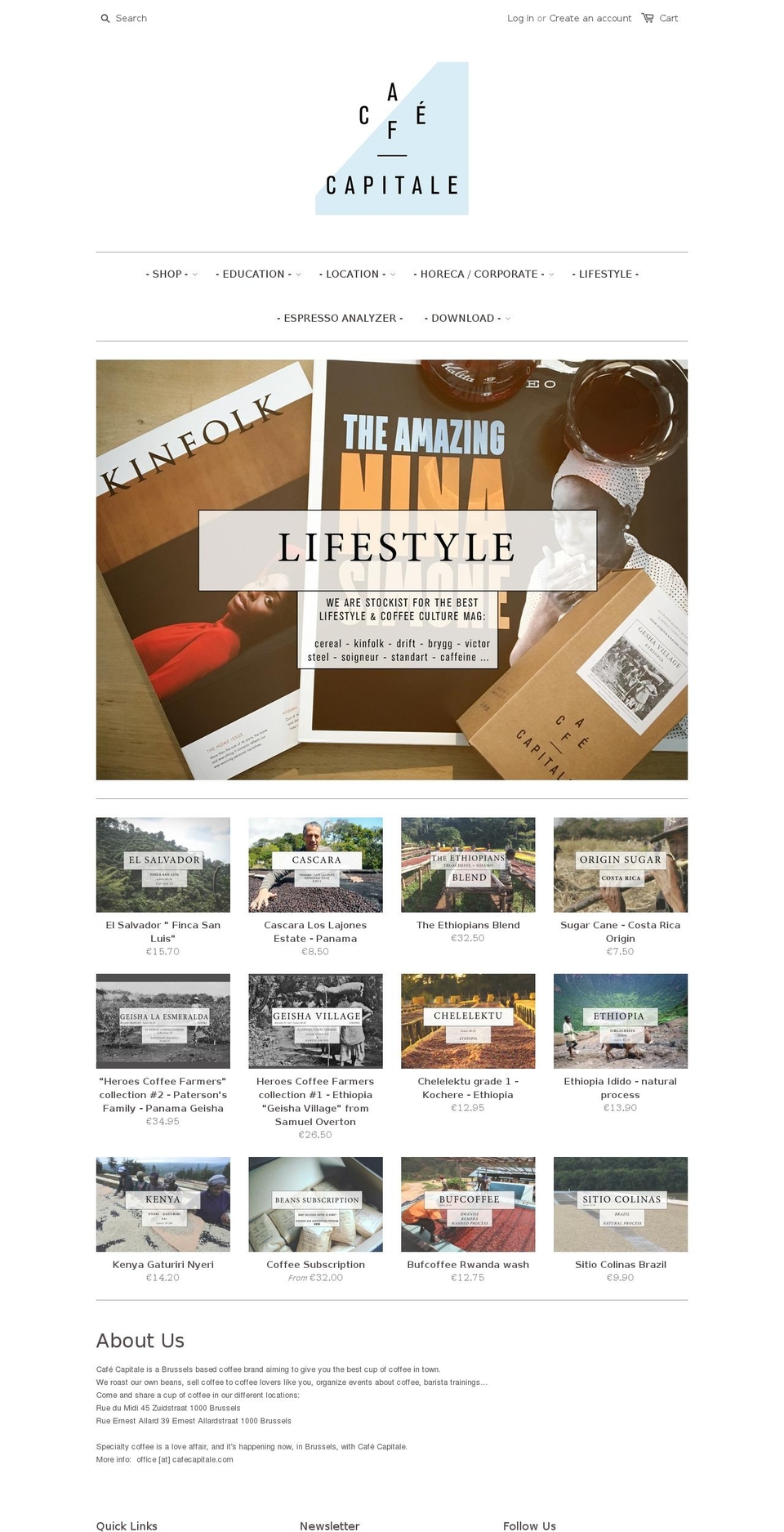 cafecapitale.com shopify website screenshot
