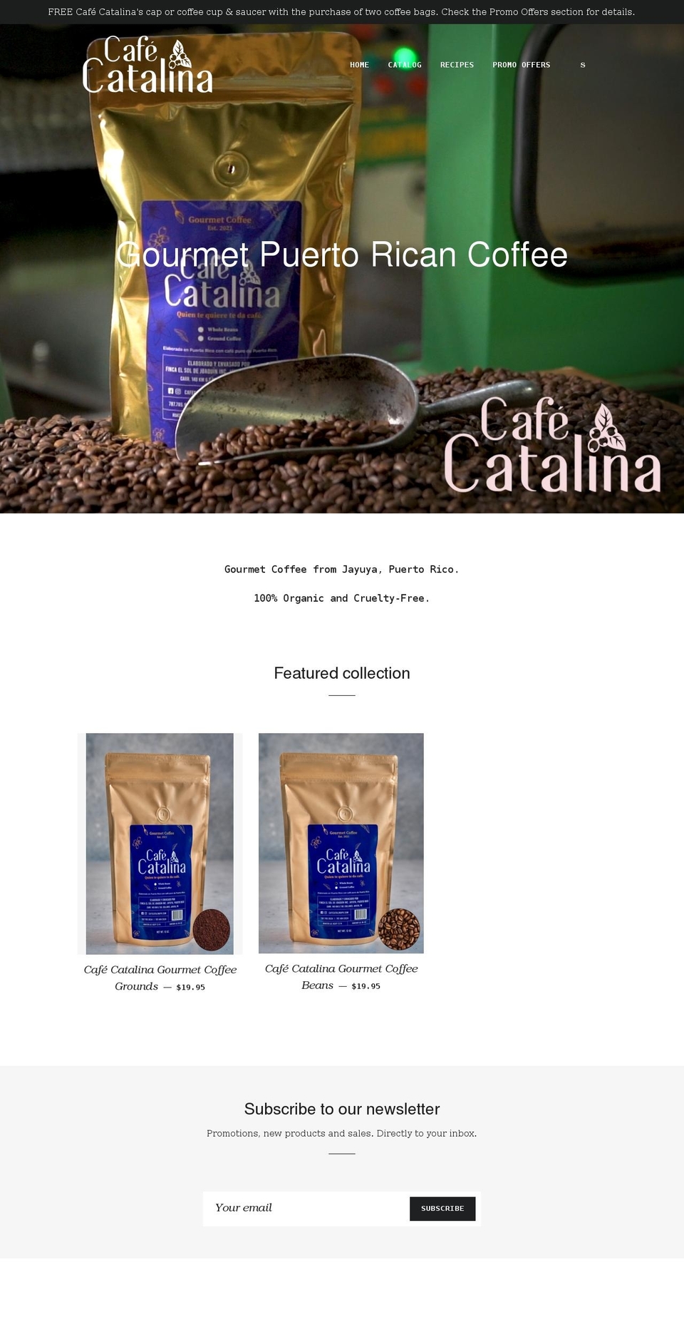 cafecatalinapr.com shopify website screenshot