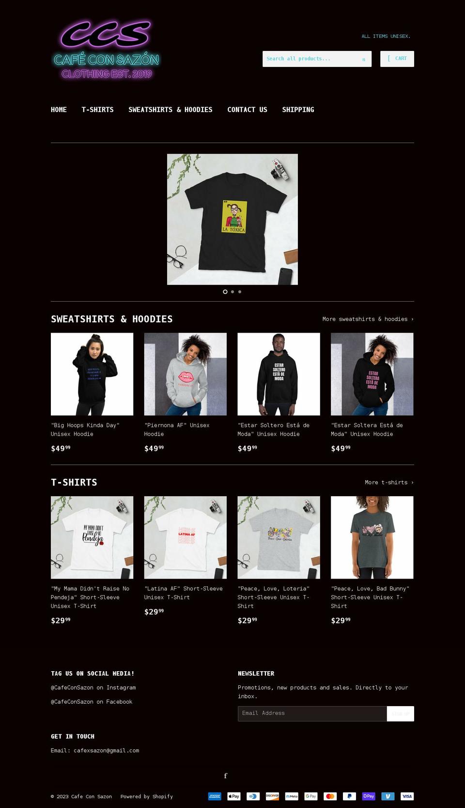 cafeconsazon.com shopify website screenshot