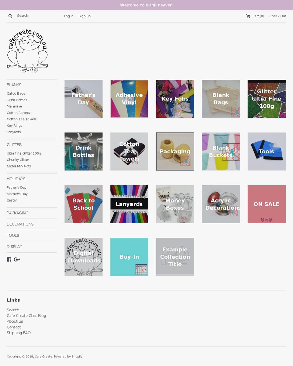 cafecreate.com.au shopify website screenshot