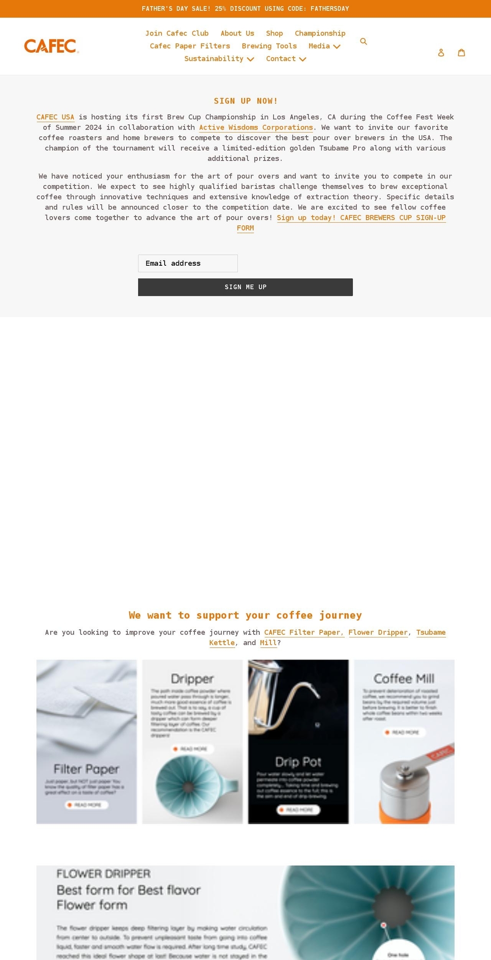 cafecusa.com shopify website screenshot