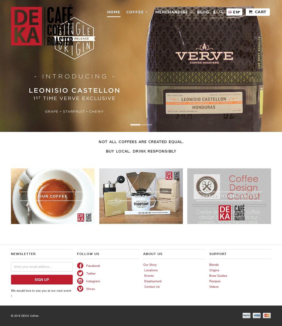 cafedeka.com shopify website screenshot