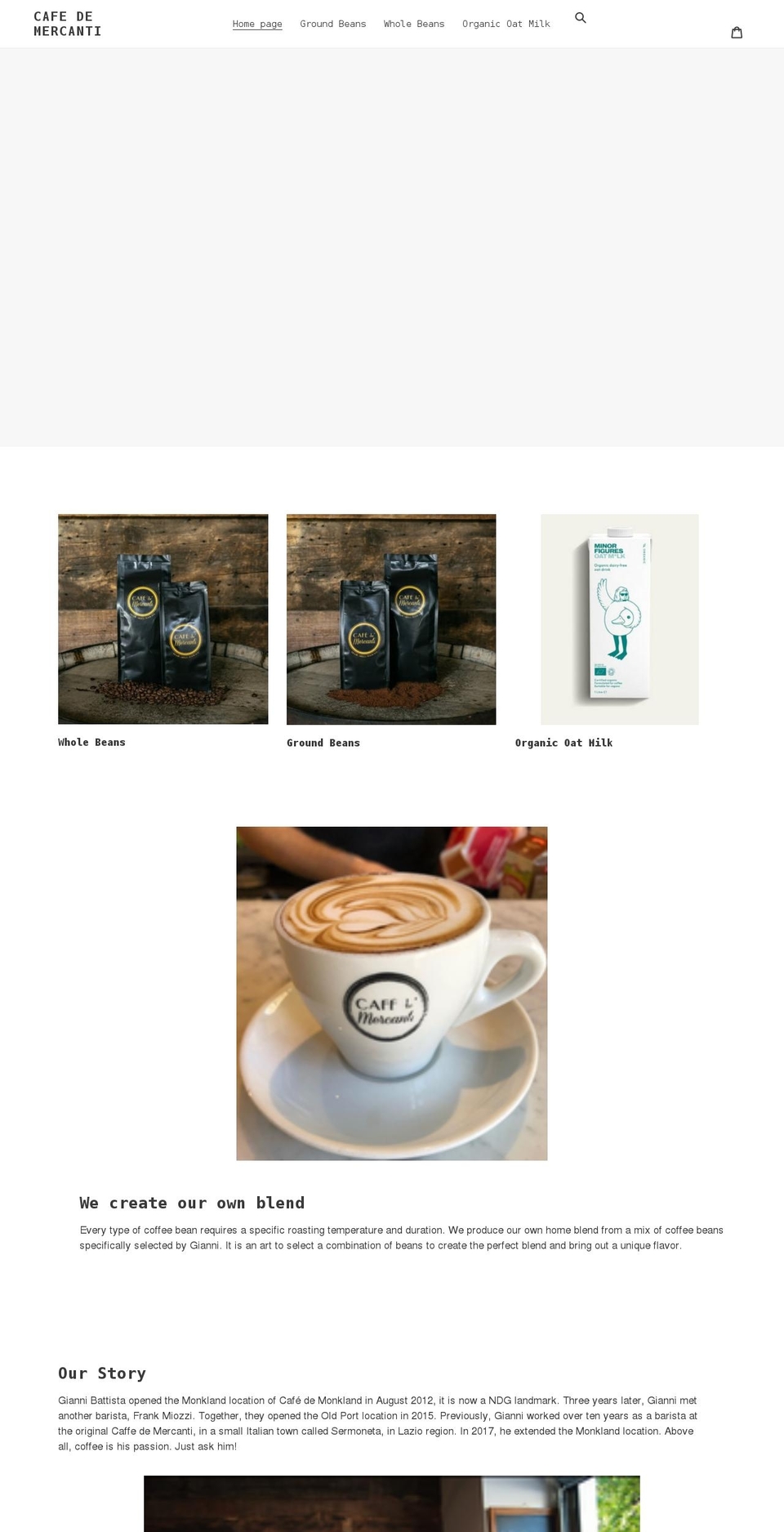 cafedemercanti.com shopify website screenshot