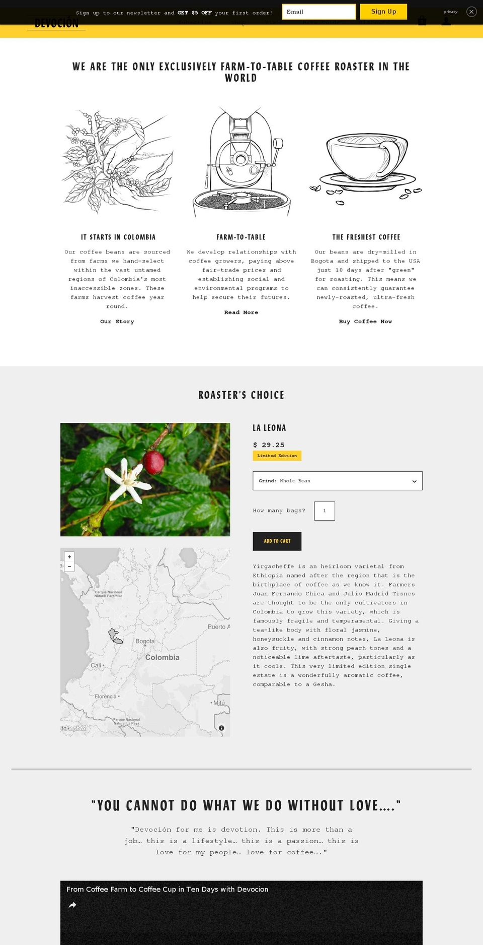 cafedevocion.com shopify website screenshot