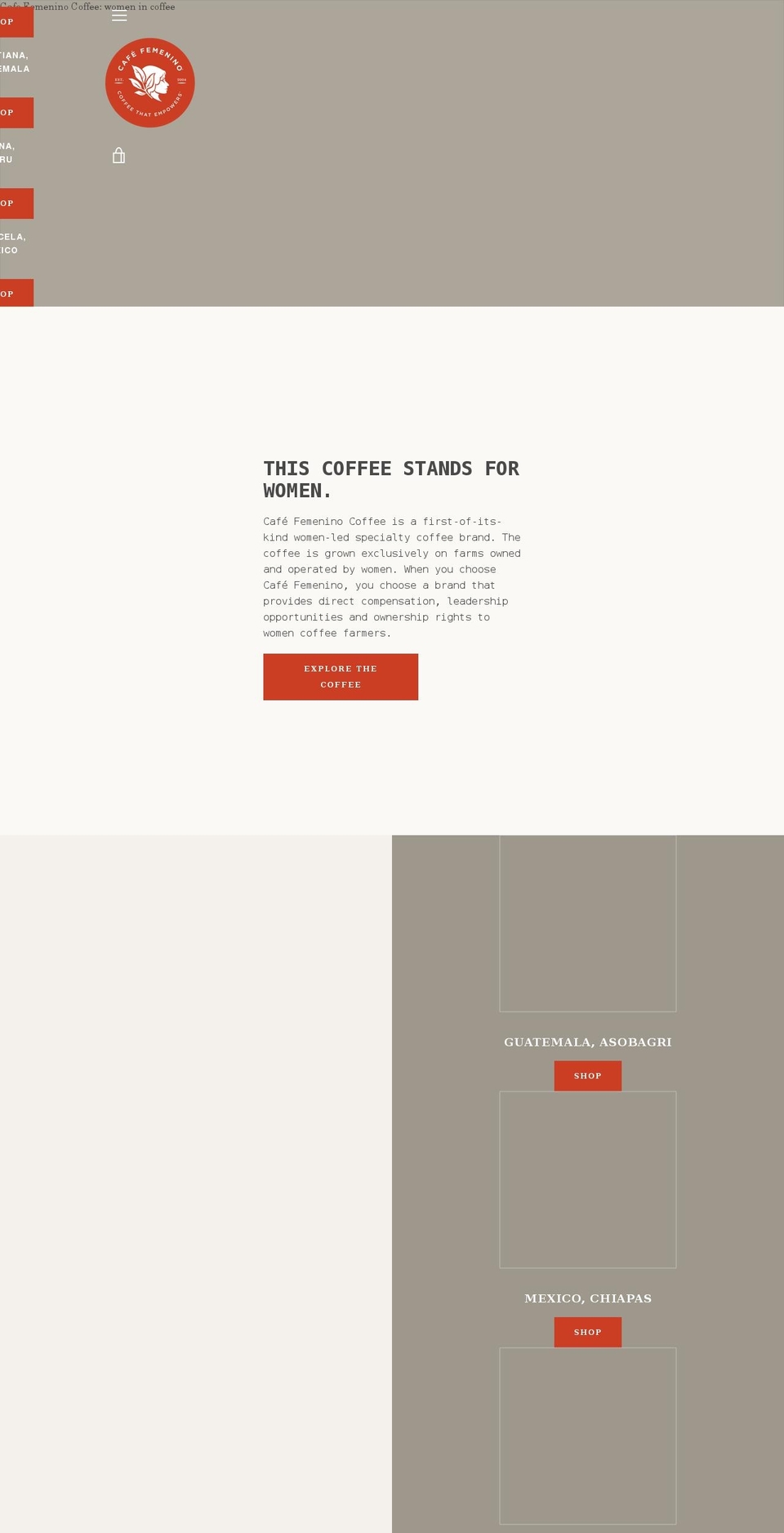 cafefemeninocoffee.com shopify website screenshot