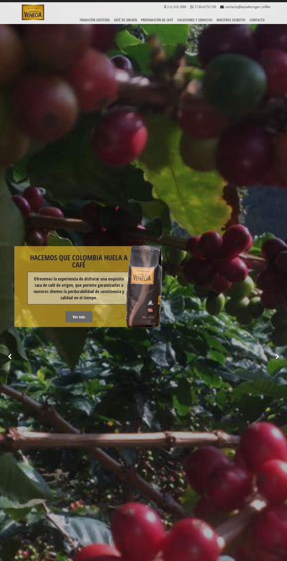 cafehaciendavenecia.com — Shopify storefront screenshot