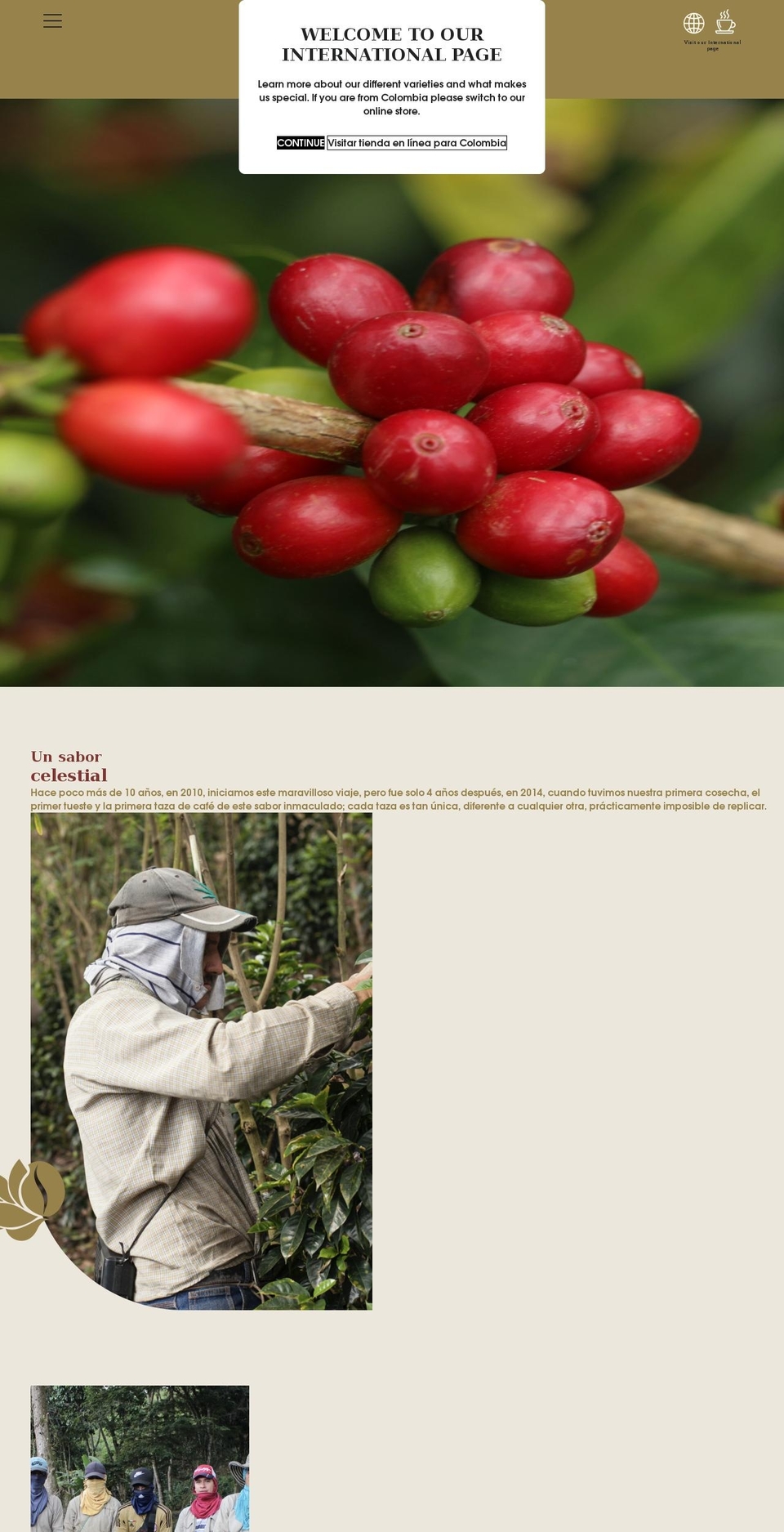 cafeinmaculada.com shopify website screenshot