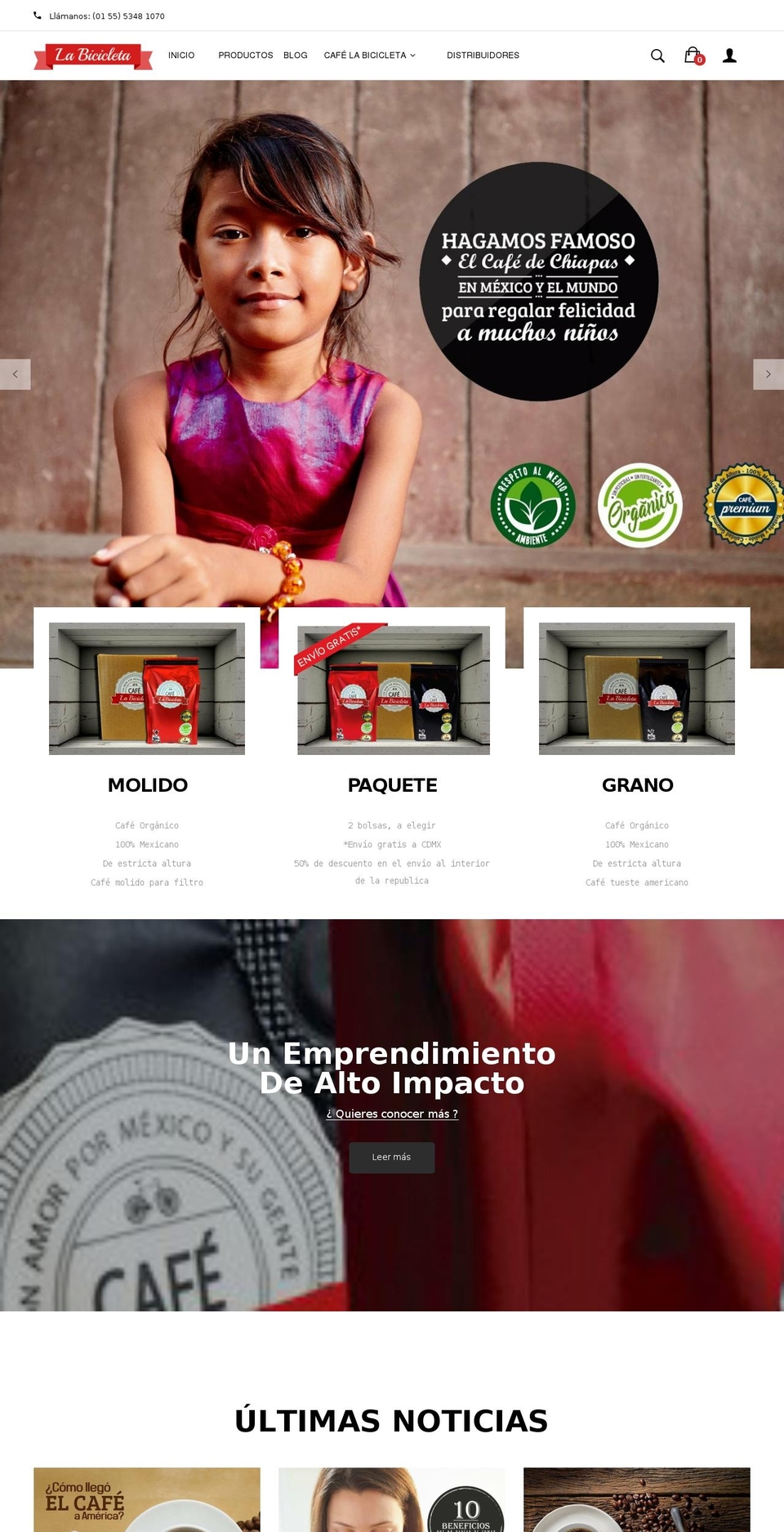 cafelabicicleta.com — Shopify storefront screenshot
