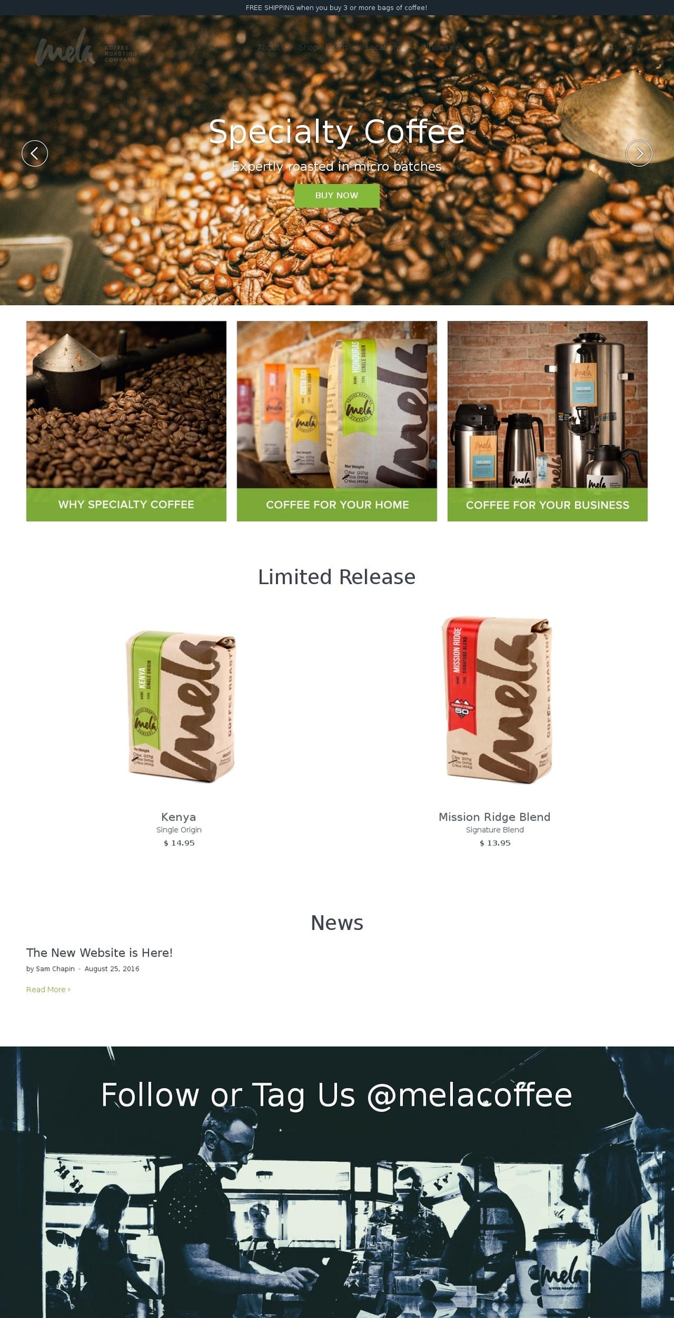 cafemela.com shopify website screenshot
