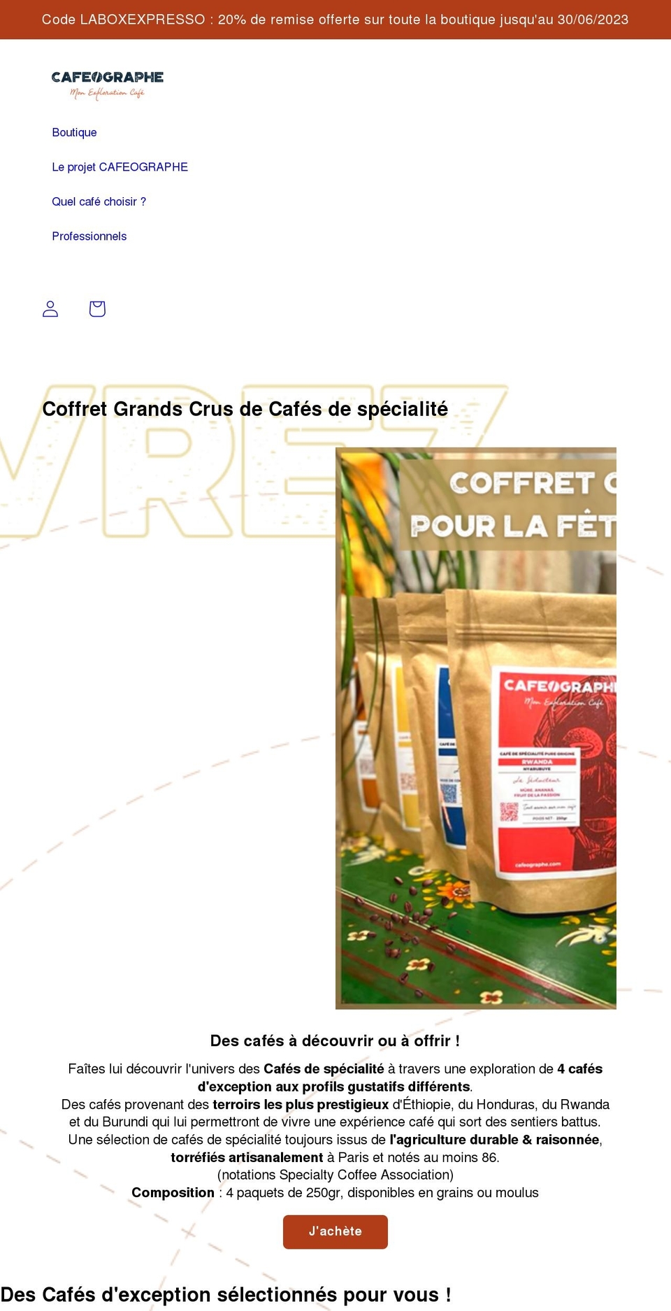 cafeographe.com shopify website screenshot