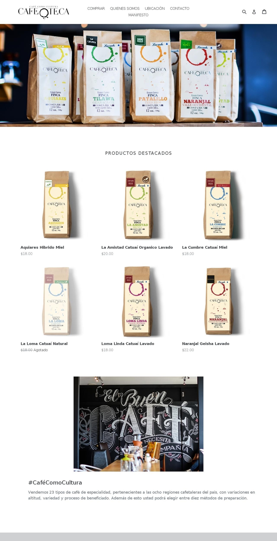 cafeoteca.com — Shopify storefront screenshot