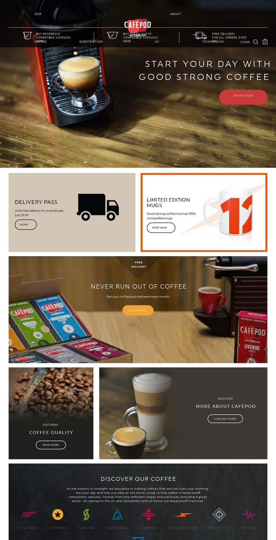 Flex Shopify theme site example cafepod.com