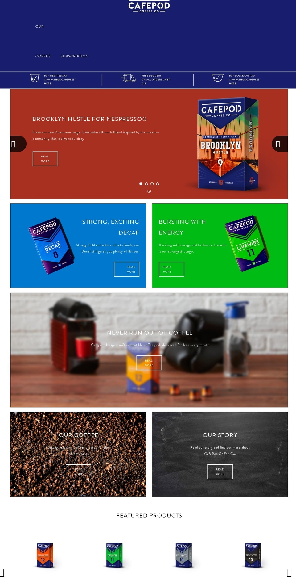 cafepod.eu shopify website screenshot