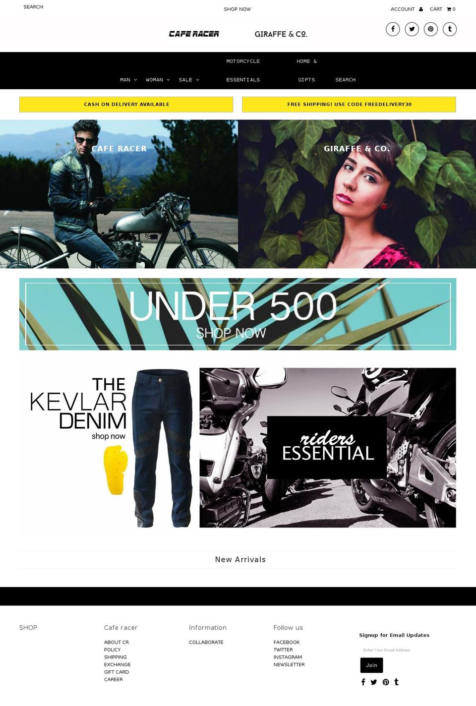 caferacer.co.in shopify website screenshot