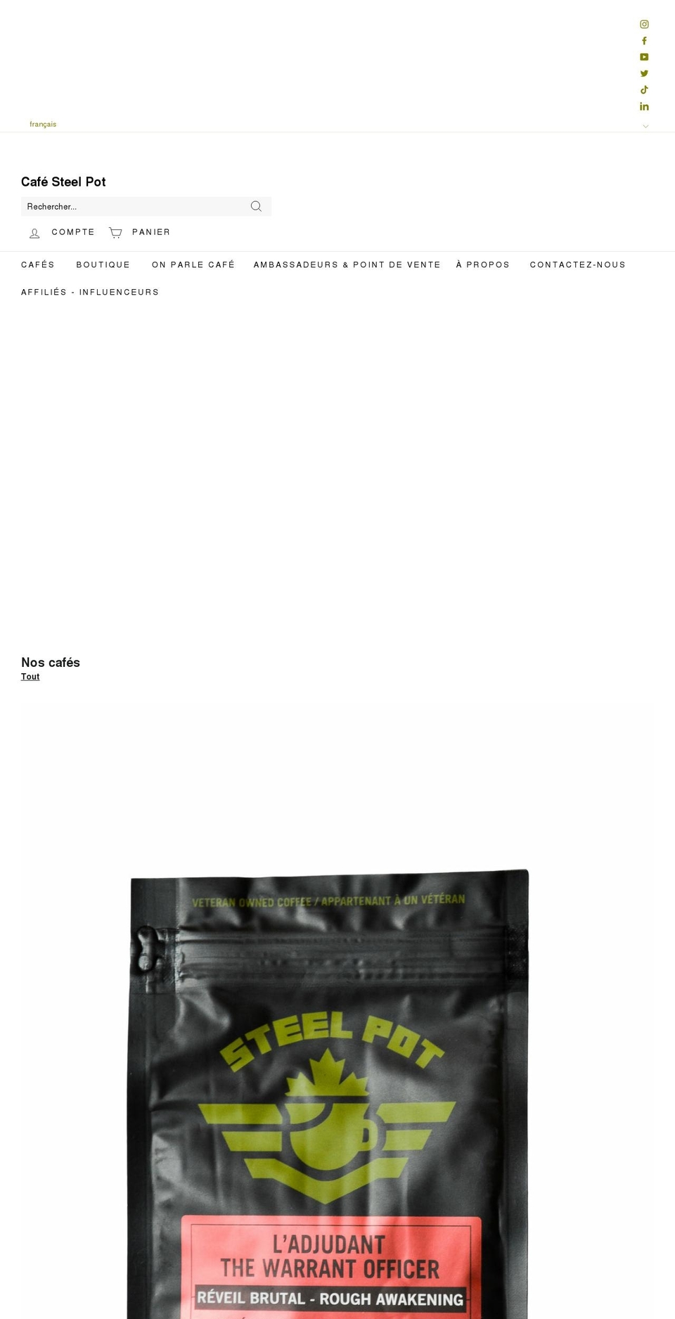 cafesteelpot.ca shopify website screenshot