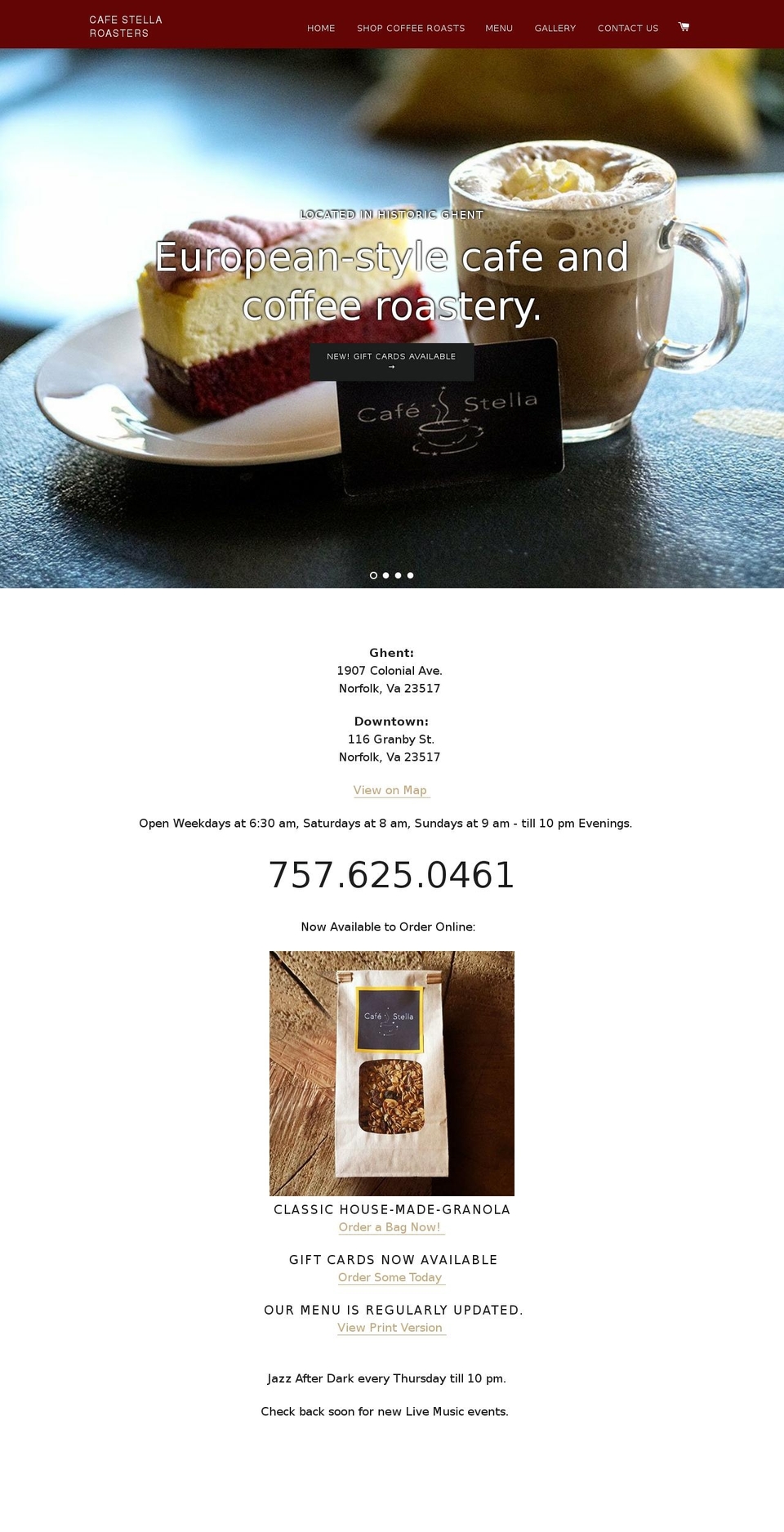 cafestellaroasters.com shopify website screenshot