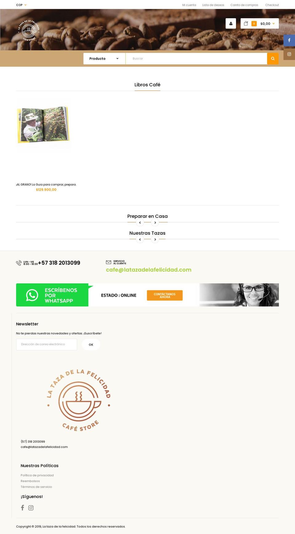 cafestore.com.co shopify website screenshot