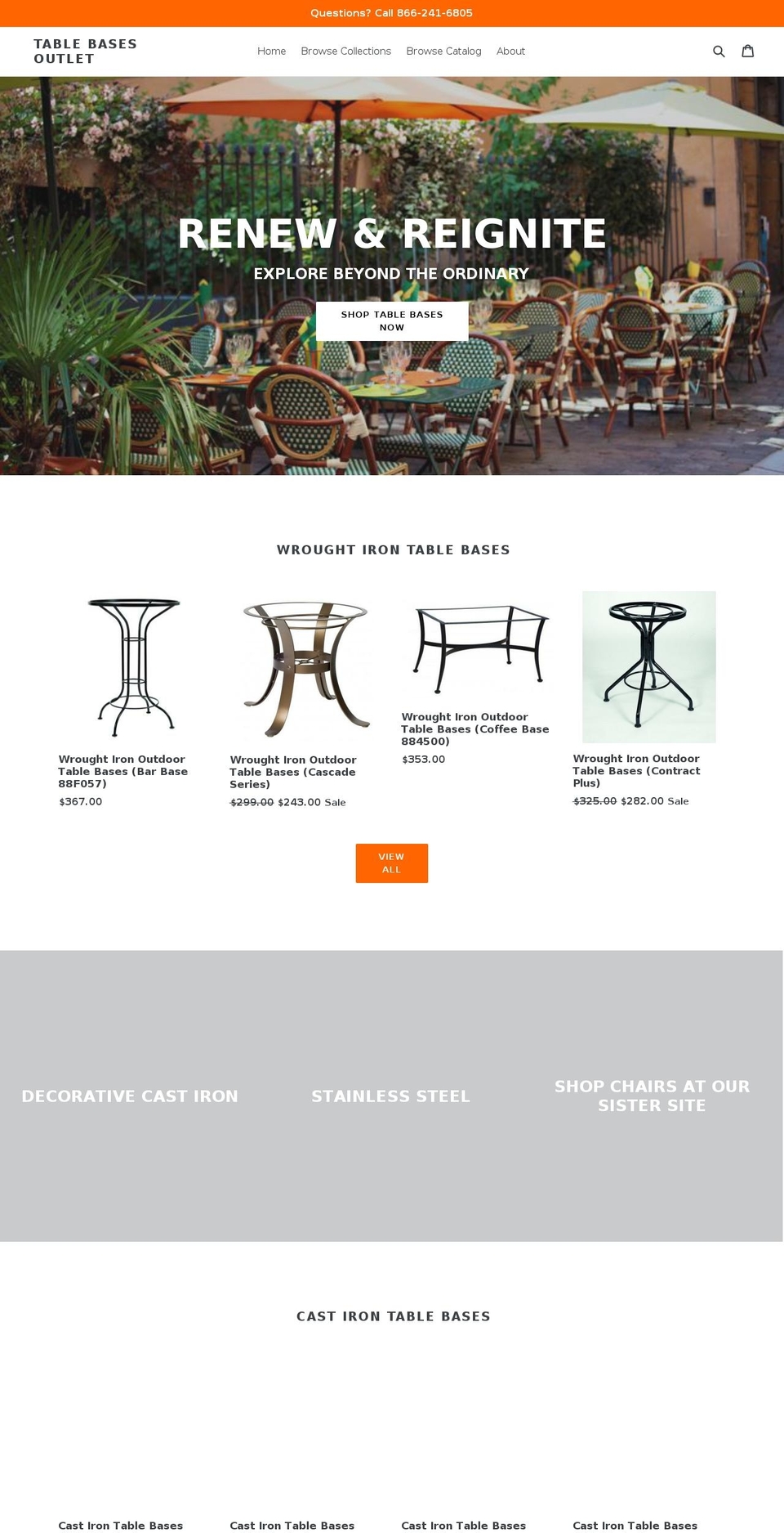cafetableshop.com shopify website screenshot