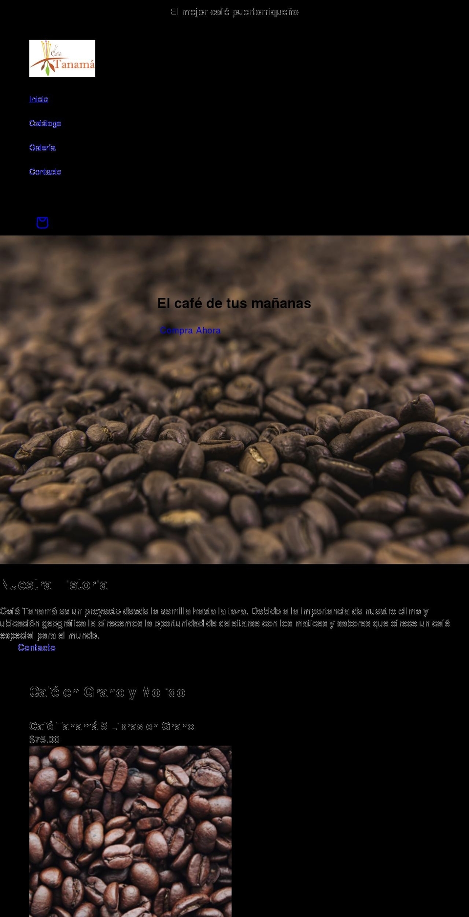 cafetanama.com shopify website screenshot