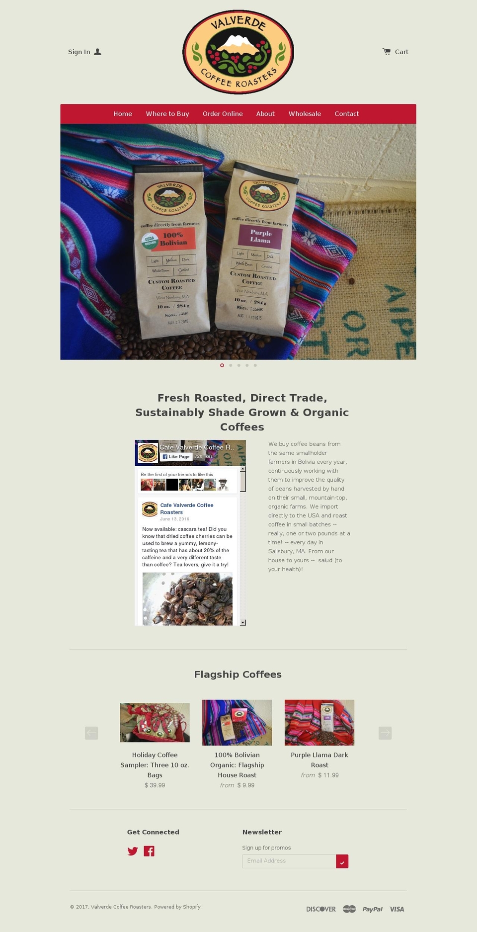 cafevalverde.com shopify website screenshot