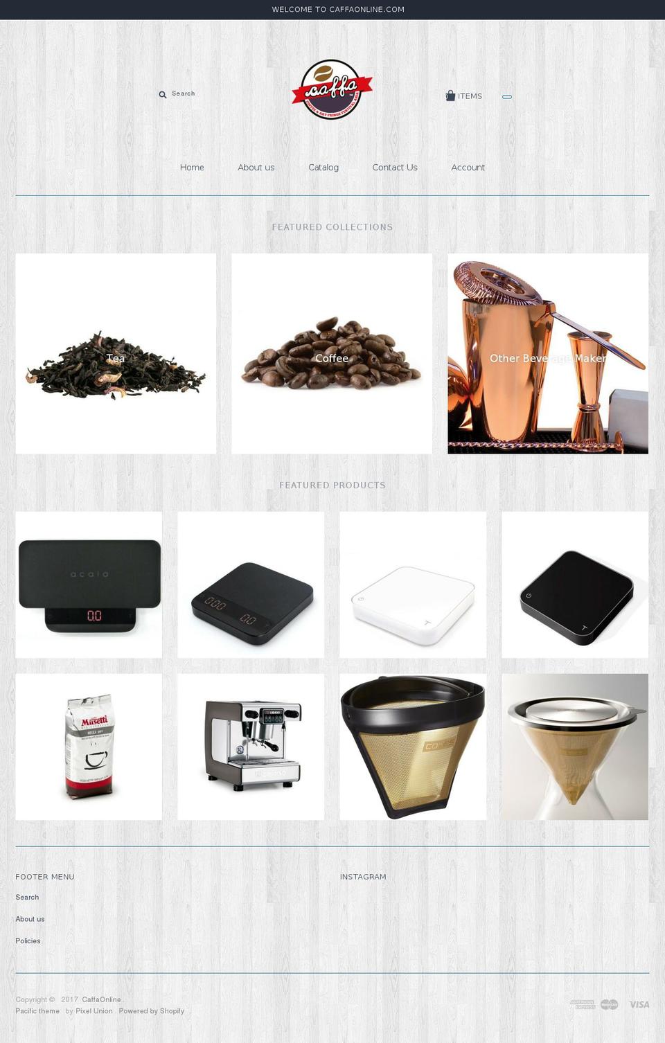 caffaonline.com shopify website screenshot