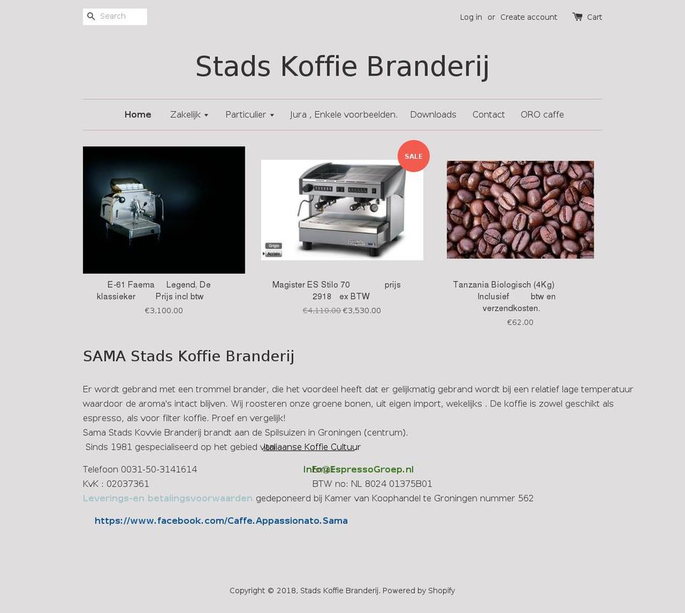 caffeappassionato.nl shopify website screenshot