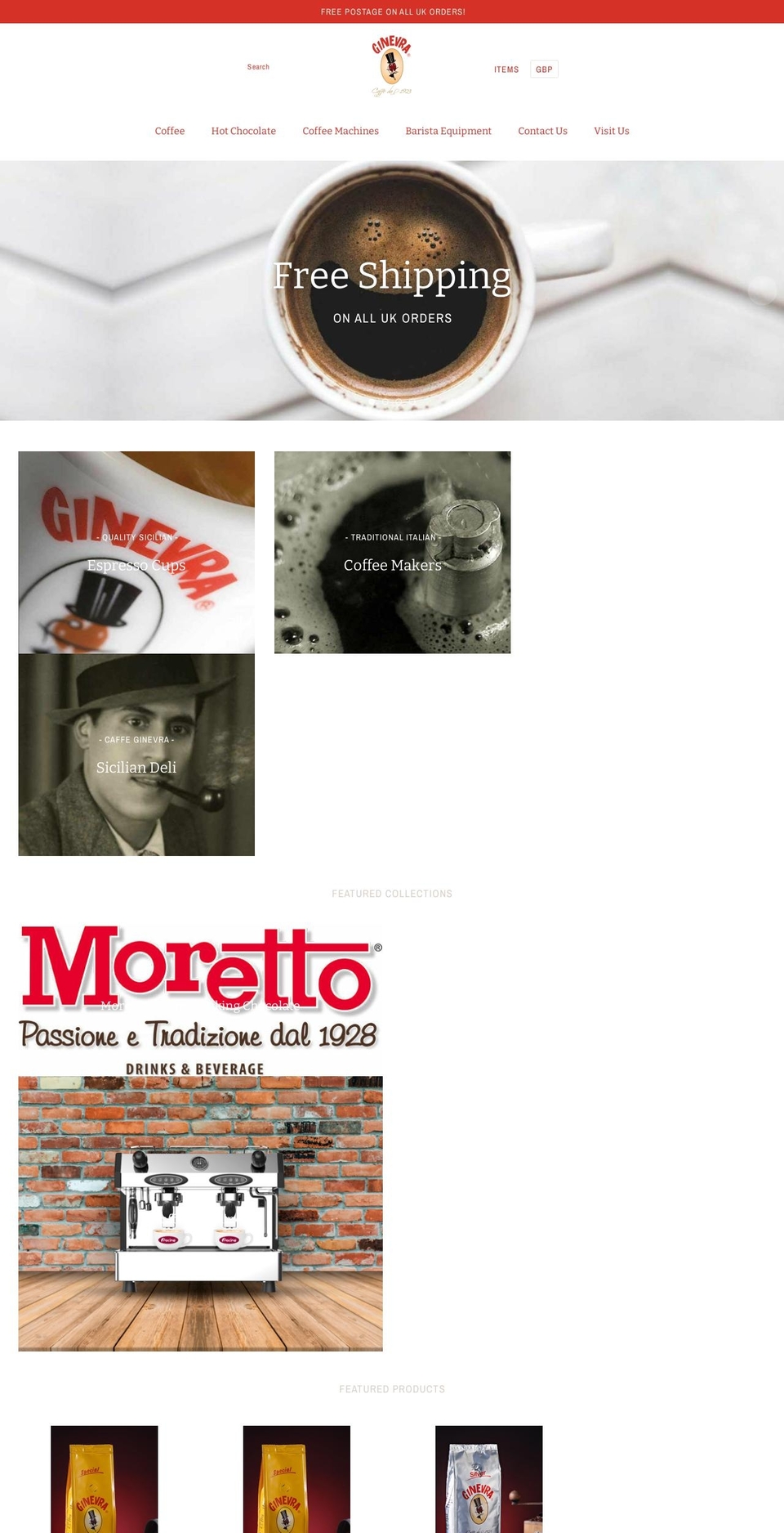 caffeginevra.co.uk shopify website screenshot