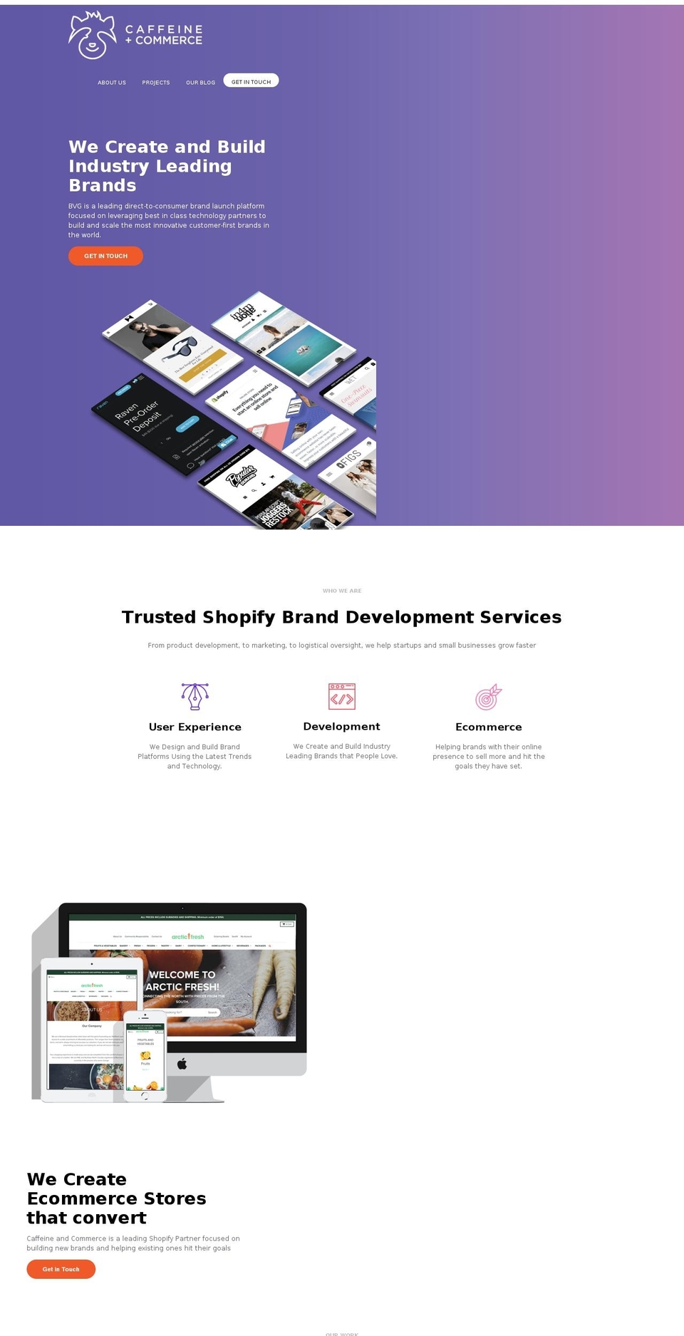 caffeinecommerce.com — Shopify storefront screenshot