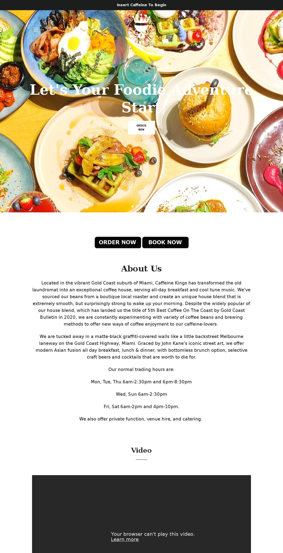 caffeinekings.com.au shopify website screenshot