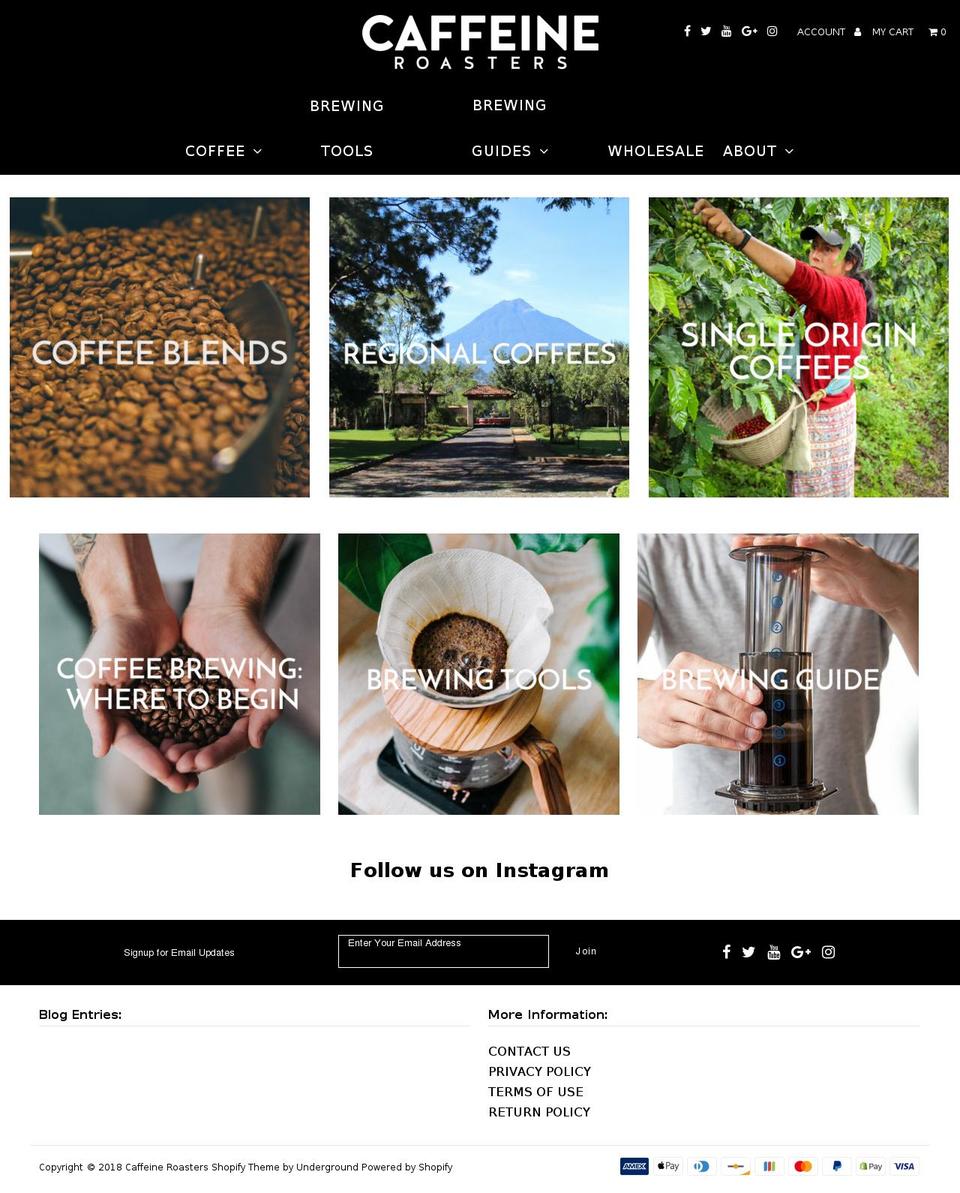 caffeineusa.com — Shopify storefront screenshot