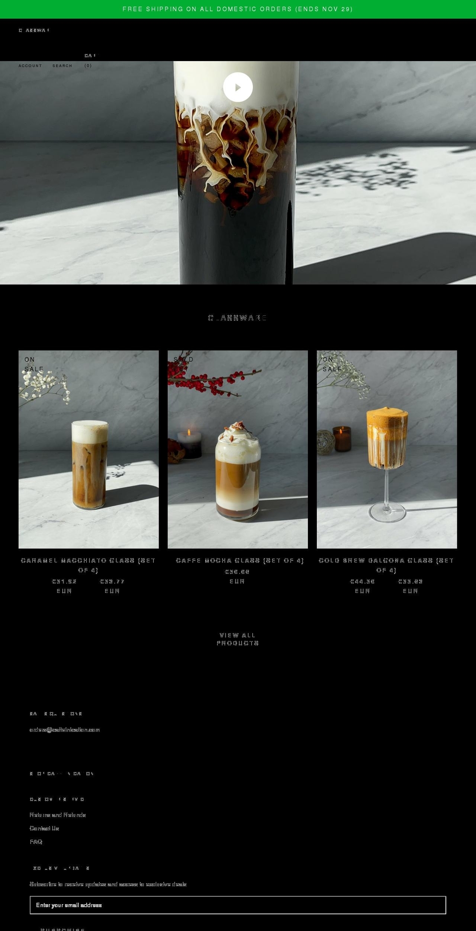 caffeinication.com shopify website screenshot