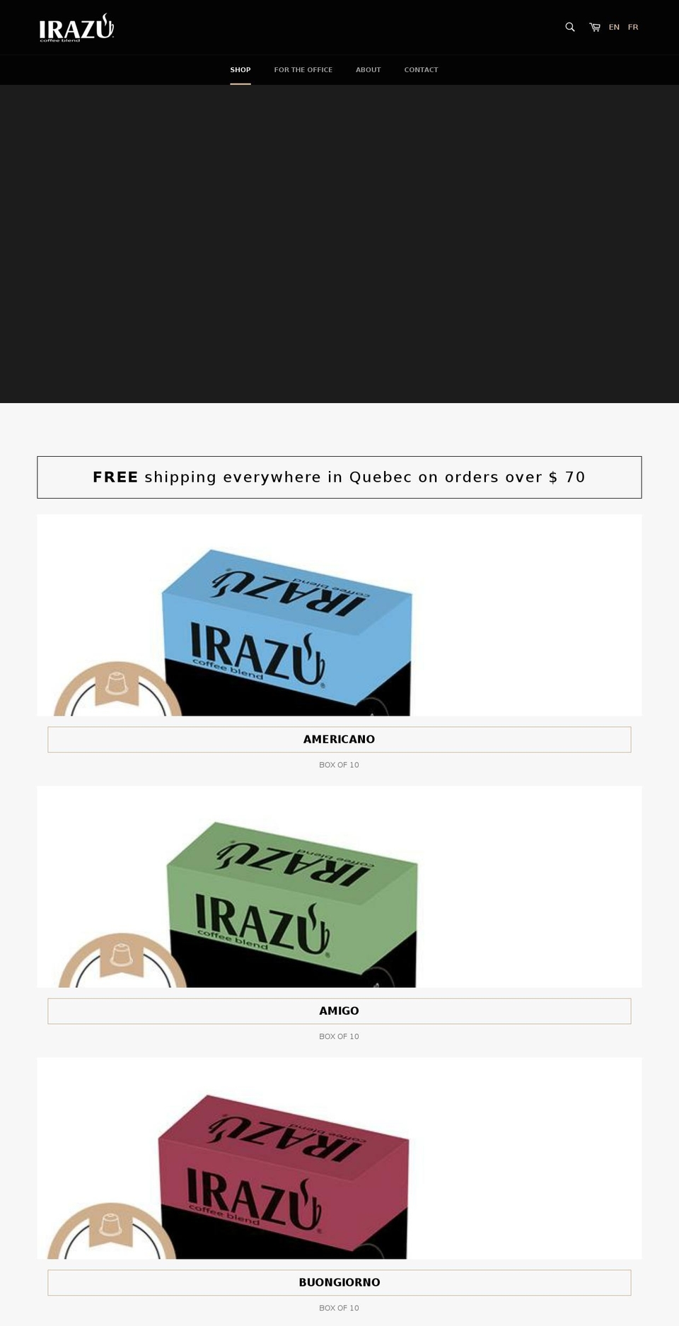 caffeirazu.com — Shopify storefront screenshot
