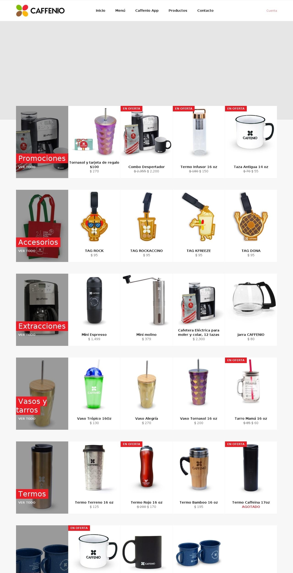 caffenio.myshopify.com shopify website screenshot