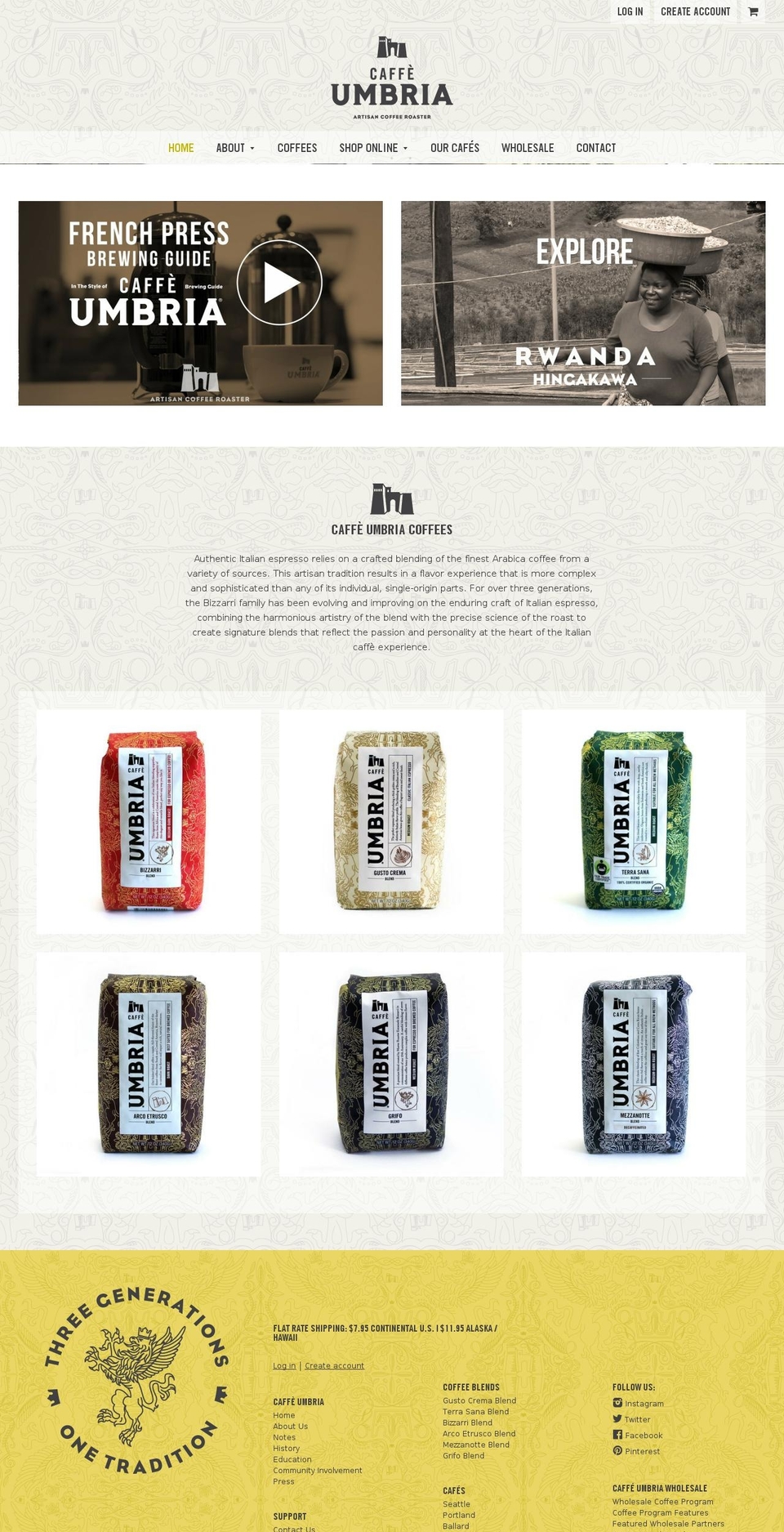 caffeumbria.com shopify website screenshot