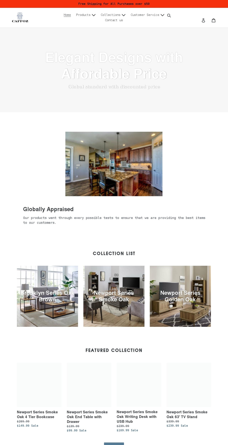 caffozdesigns.com shopify website screenshot