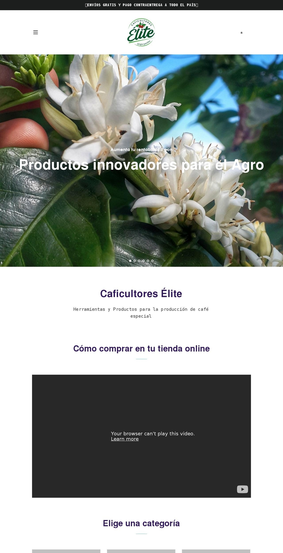 caficultoreselite.com shopify website screenshot