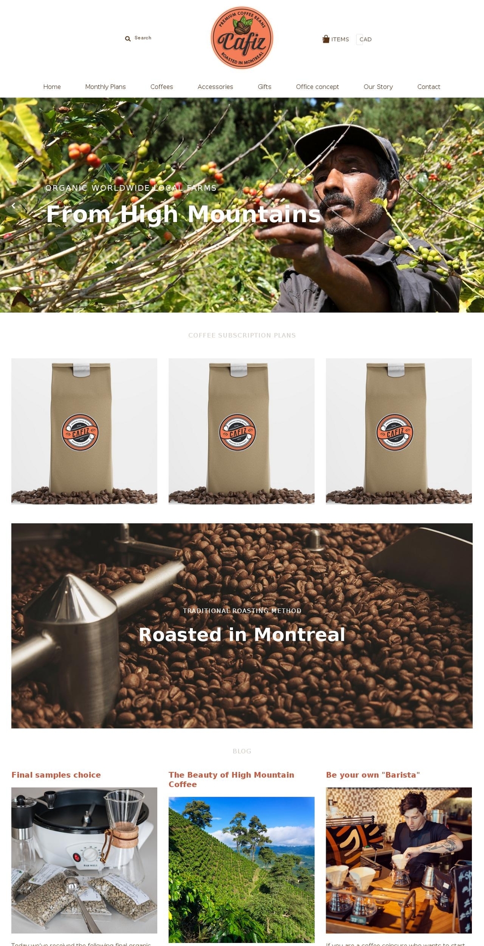 cafiz.com — Shopify storefront screenshot