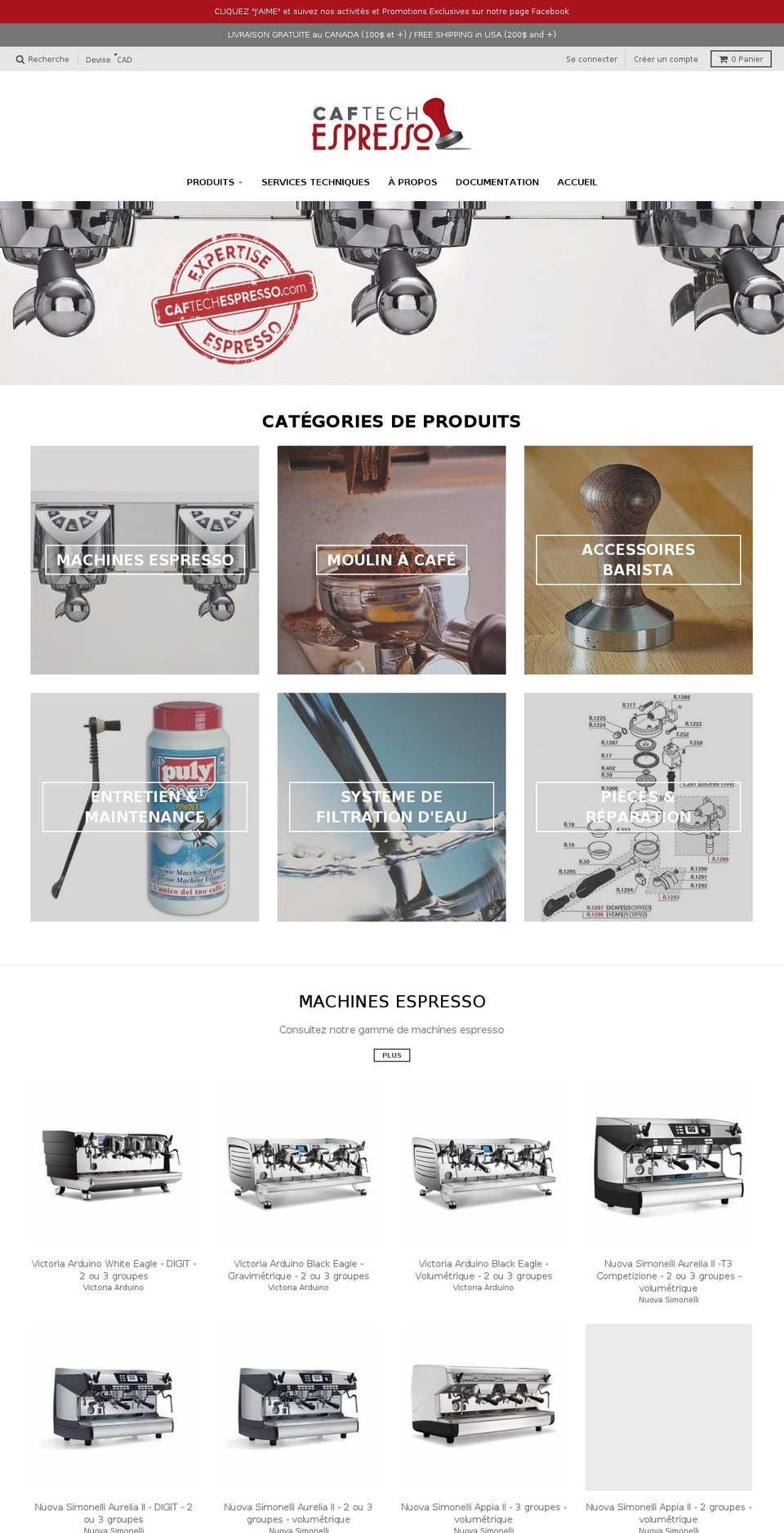 caftechespresso.com — Shopify storefront screenshot