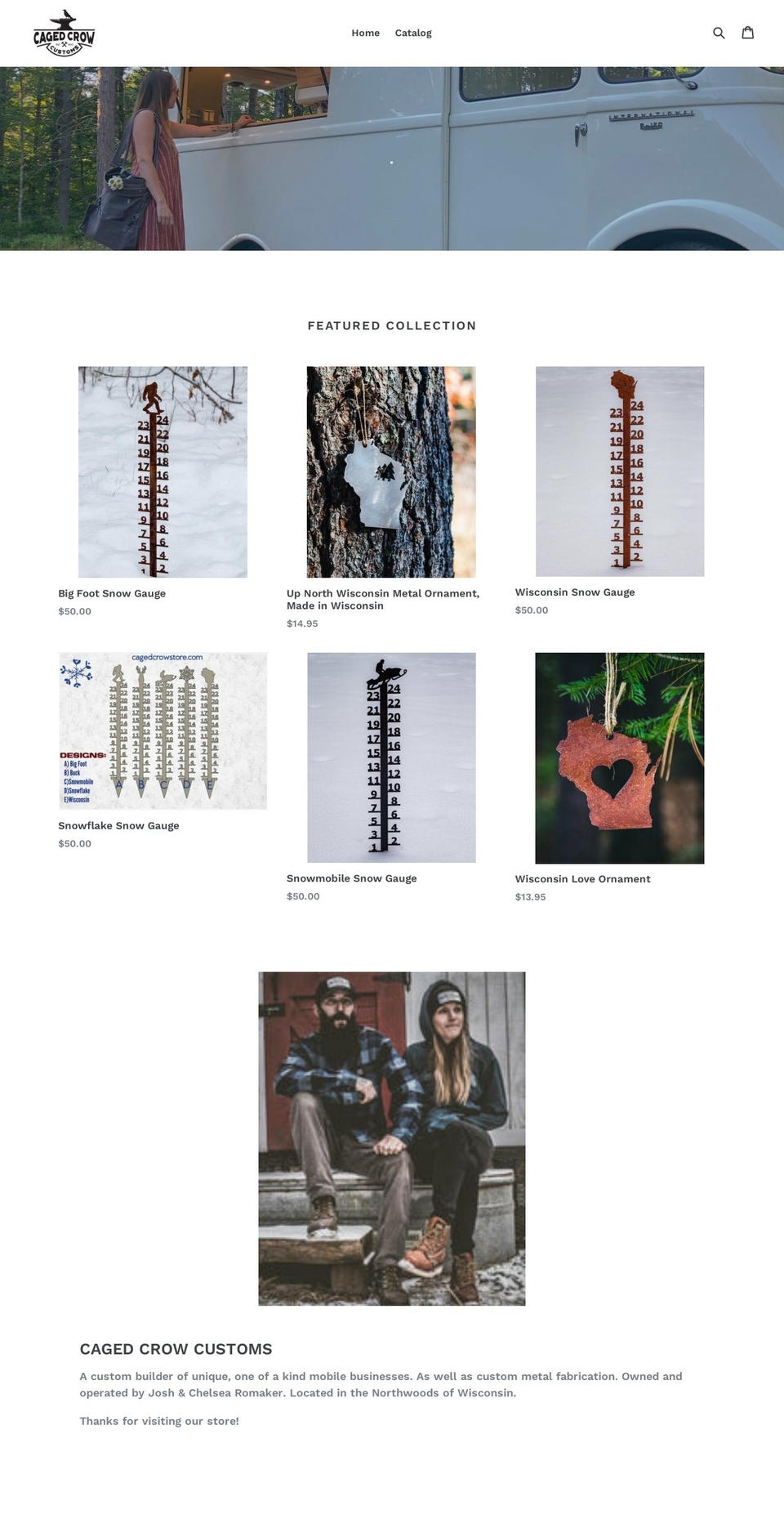 cagedcrowstore.com — Shopify storefront screenshot