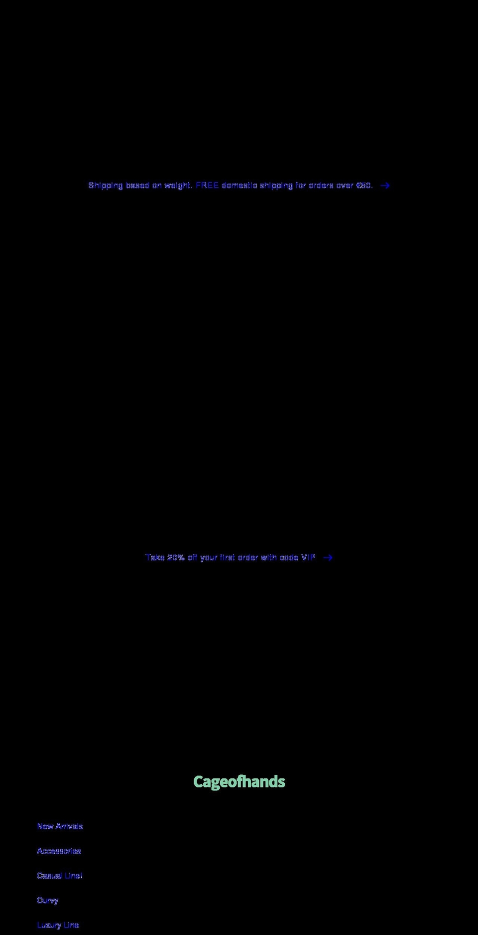 cageofhands.com shopify website screenshot